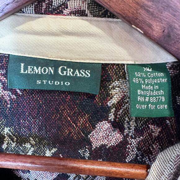 Lemon Grass Studio Floral Tapestry Jacket XL - Picture 8 of 8